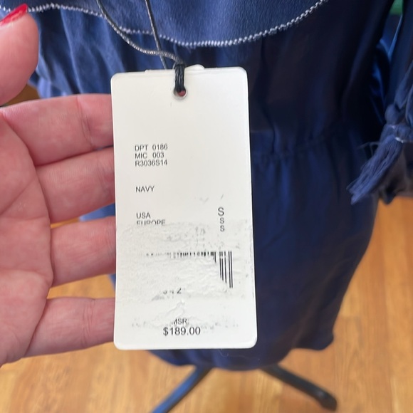 A loves a silk navy cold shoulder dress - NWT (one minor flaw) - Picture 4 of 8